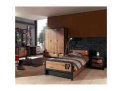 TCHAD - Chambre 90x200cm + Armoire 3P + Pack Bureau