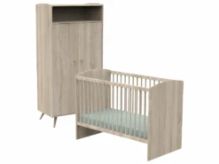 Lit Bébé 60x120 Et Armoire Access - Bois De Chêne