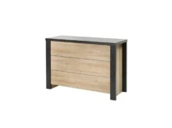 Chambre Complète 140X190 Chêne Naturel/Noir - ZEUS -Meubles Soldes Boutique chambre complete 11145295