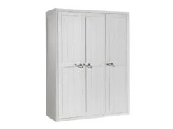 LAZIO - Lit 90x200cm + Chevet + Armoire 3 Portes -Meubles Soldes Boutique chambre complete 12351225