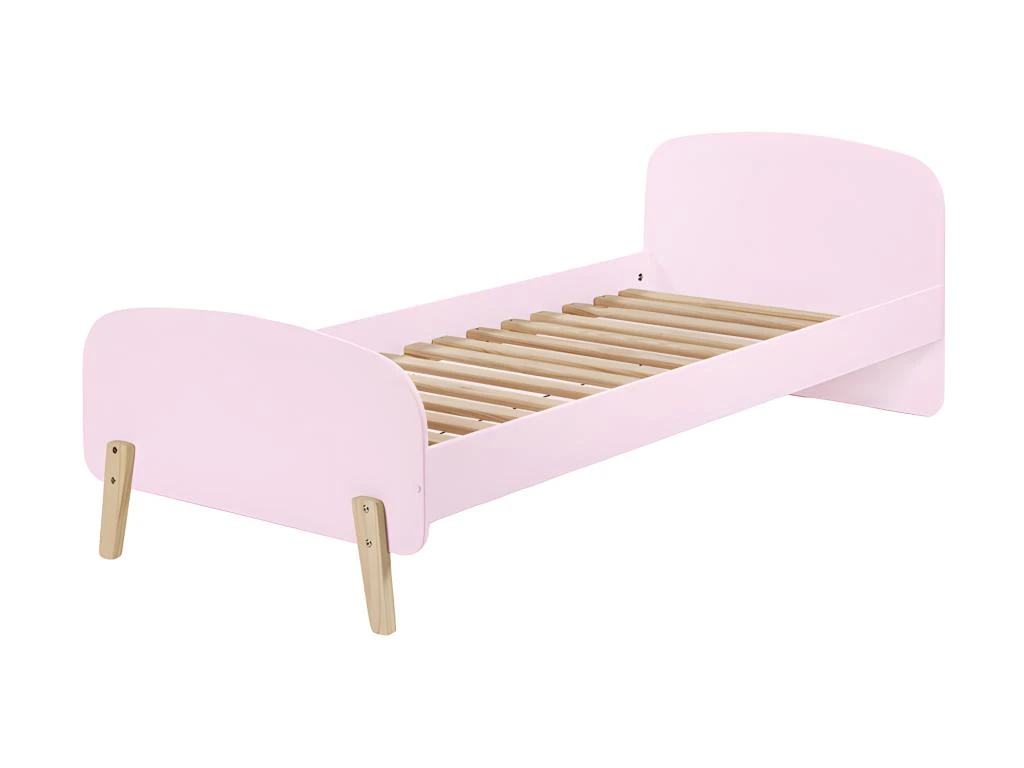 Lit 90x200 - Chevet 1 Porte Et Coffre à Jouets Kiddy - Vieux Rose 4 Lit 90x200 - Chevet 1 Porte Et Coffre à Jouets Kiddy - Vieux Rose – Image 2