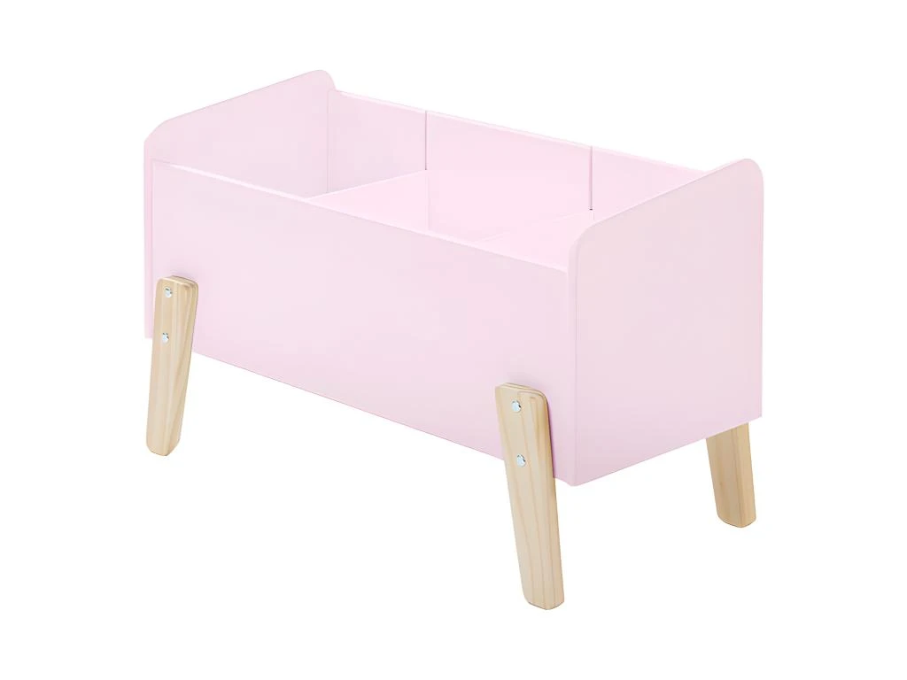 Lit 90x200 - Chevet 1 Porte Et Coffre à Jouets Kiddy - Vieux Rose 6 Lit 90x200 - Chevet 1 Porte Et Coffre à Jouets Kiddy - Vieux Rose – Image 4