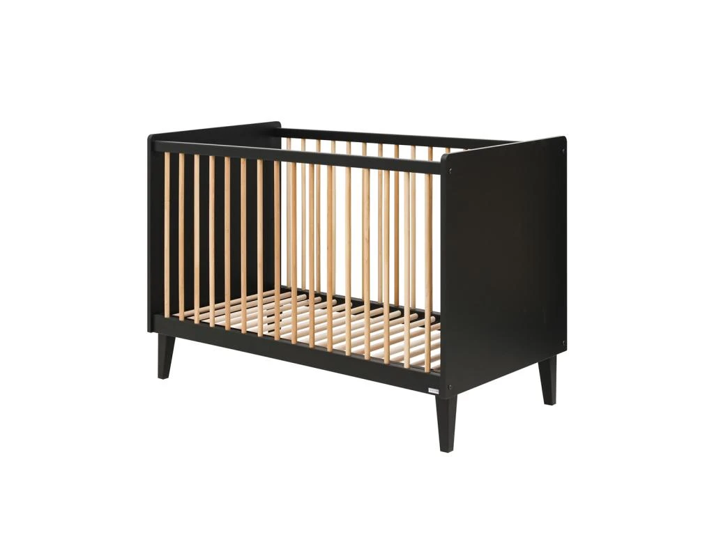Lit Bébé 60x120 Et Commode 3 Tiroirs Xem Noir Et Bois 5 Lit Bébé 60x120 Et Commode 3 Tiroirs Xem Noir Et Bois – Image 3