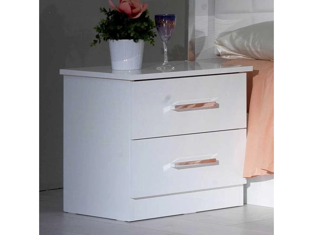 Chambre Complète 160x200 Laqué Blanc Brillant - AREZZO 7 Chambre Complète 160x200 Laqué Blanc Brillant - AREZZO – Image 5