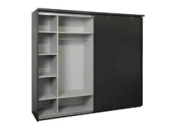 Chambre Complète 140x190/200 Cm à Led Bois Noir - UNYS N°1 -Meubles Soldes Boutique chambre complete 21863091