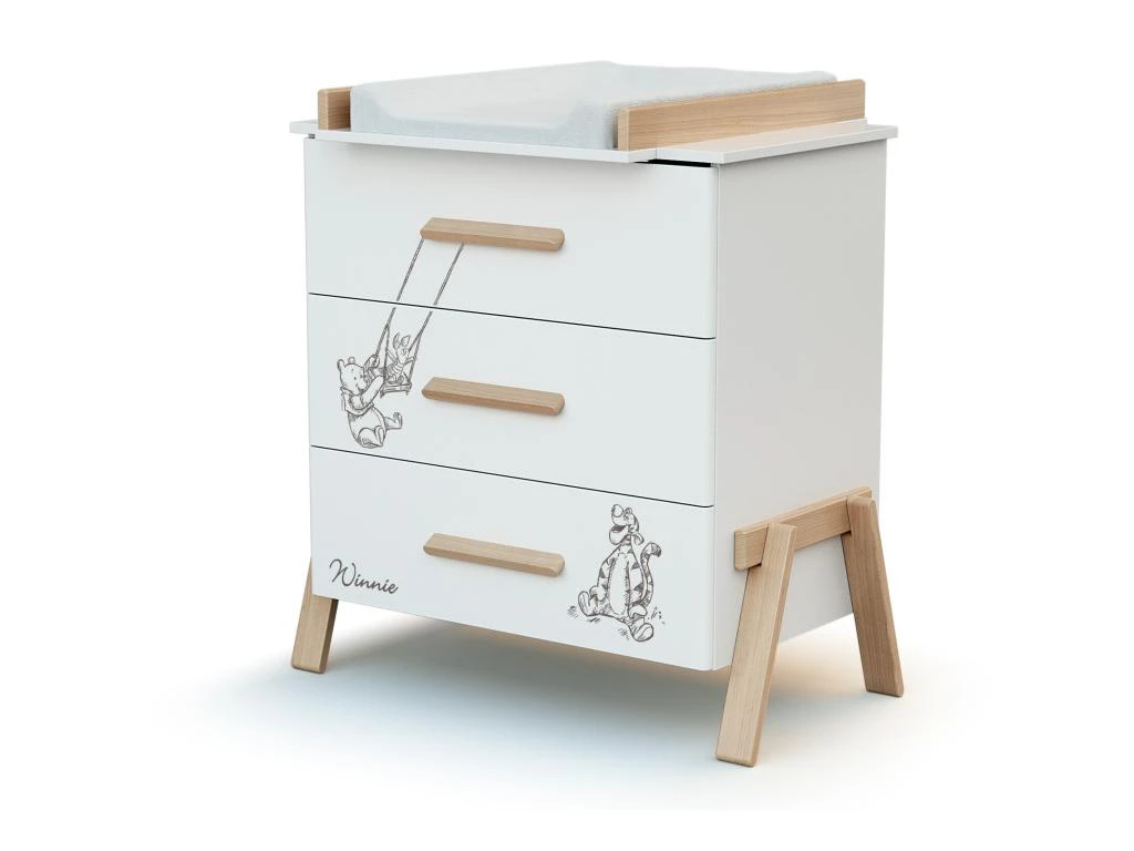 AT4 - Duo Lit Bébé Et Commode CANAILLE Winnie Blanc Et Hêtre 5 AT4 - Duo Lit Bébé Et Commode CANAILLE Winnie Blanc Et Hêtre – Image 3
