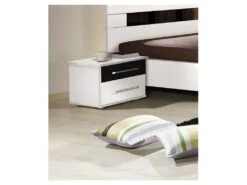 Chambre à Coucher Complète DUBLIN Adulte Design Blanche. Lit 160x200 Cm + Armoire + Commode + 2 Chevets -Meubles Soldes Boutique chambre complete 9814635