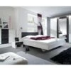 Chambre Complète Irina Coloris Blanc Et Gris Anthracite : Lit 180x200 Cm + Armoire + Commode + Chevets. -Meubles Soldes Boutique chambre complete 9814657