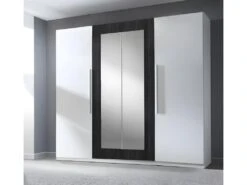 Chambre Complète Irina Coloris Blanc Et Gris Anthracite : Lit 180x200 Cm + Armoire + Commode + Chevets. -Meubles Soldes Boutique chambre complete 9814661