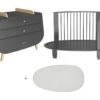 Lit Bébé évolutif Et Commode Avec Plan à Langer Oeuf Gris Anthracite 2 Lit Bébé évolutif Et Commode Avec Plan à Langer Oeuf Gris Anthracite -Meubles Soldes Boutique chambre complete 9814971
