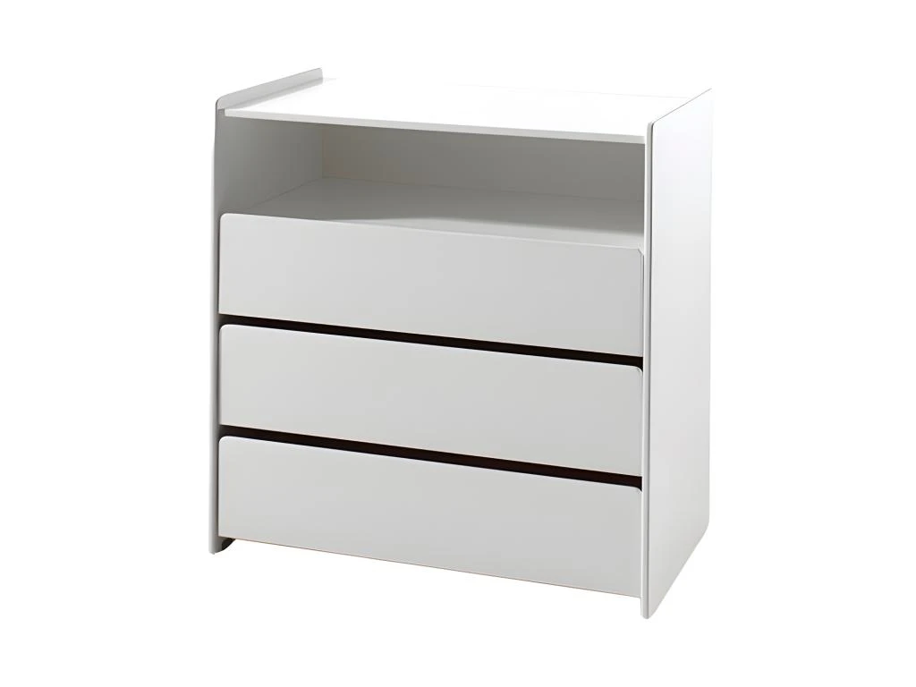 Lit 90x200 - Chevet 1 Porte Et Commode 3 Tiroirs Kiddy - Blanc 6 Lit 90x200 - Chevet 1 Porte Et Commode 3 Tiroirs Kiddy - Blanc – Image 4