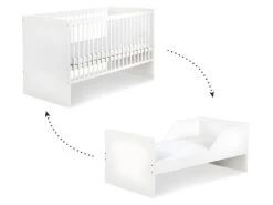 Chambre Complète Lit Bébé évolutif - Commode à Langer - Armoire 3 Portes LittleSky By Klups Dalia - Blanc 9 Chambre Complète Lit Bébé évolutif - Commode à Langer - Armoire 3 Portes LittleSky By Klups Dalia - Blanc -Meubles Soldes Boutique chambre complete 9819007