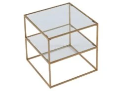 Table De Chevet - 1 Tablette - Verre Trempé Et Acier - Doré - KOHANA -Meubles Soldes Boutique chevet 449899