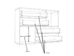 Commode 2 Portes 4 Tiroirs Décor Chêne Clair Blanc - DEST 11 Commode 2 Portes 4 Tiroirs Décor Chêne Clair Blanc - DEST -Meubles Soldes Boutique commode 10042781