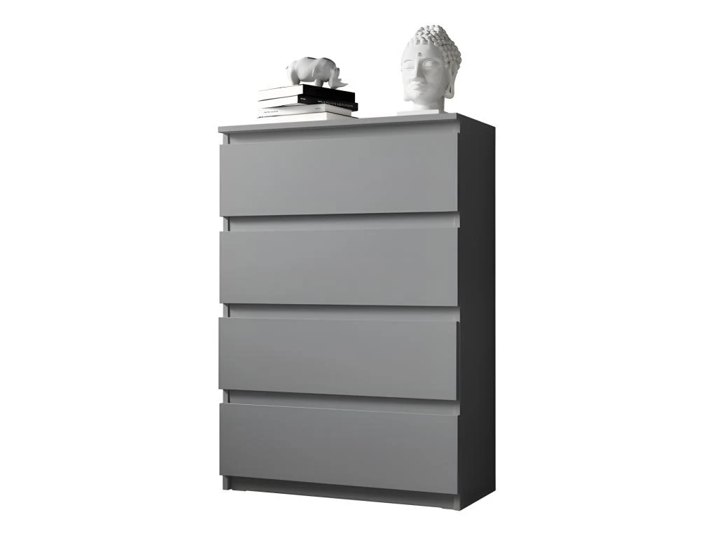 FURNIX Commode/ Meuble De Rangement Arenal Avec 4 Tiroirs 70 X 37 X 98 Cm Anthracite Style Moderne 4 FURNIX Commode/ Meuble De Rangement Arenal Avec 4 Tiroirs 70 X 37 X 98 Cm Anthracite Style Moderne – Image 2