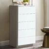 Chiffonnier Avec 5 Tiroirs - Coloris : Blanc Et Taupe - NAPOLI -Meubles Soldes Boutique commode 10150029
