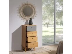 Chiffonnier De Nuit Magnus 4 Tiroirs, Bois Massif, 40 Cm Largeur -Meubles Soldes Boutique commode 10760375