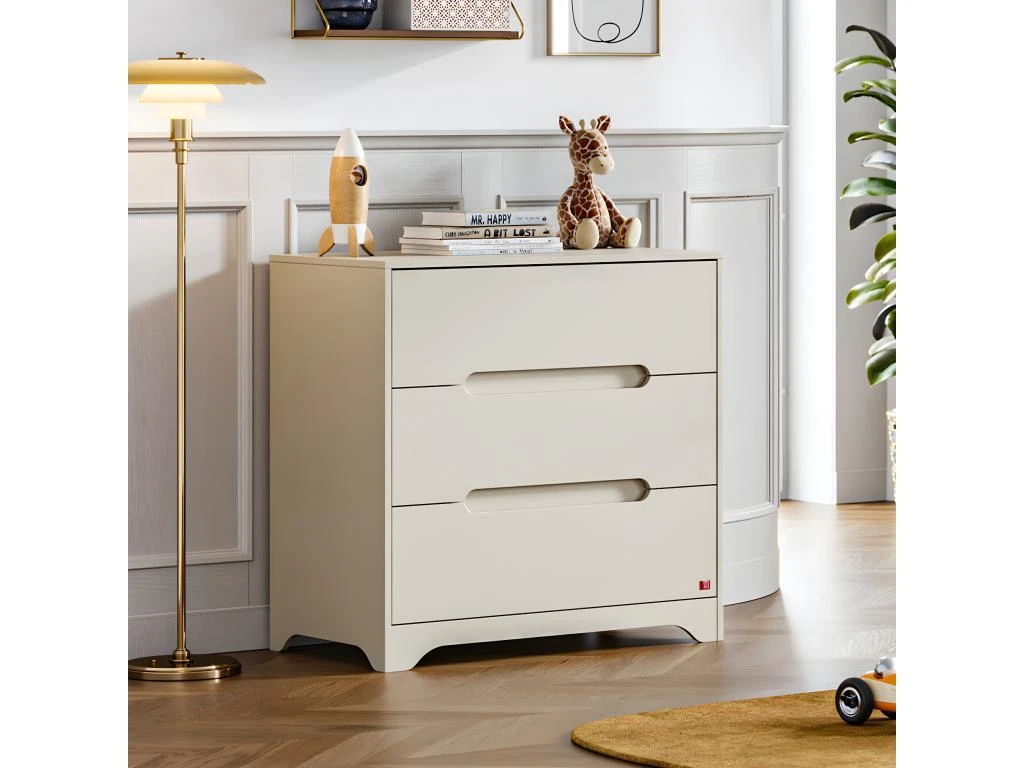 Commode 3 Tiroirs Ova Beige 4 Commode 3 Tiroirs Ova Beige – Image 2