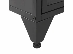 Commode à Maillage En Métal 4 Portes Noire Effet Bois Foncé VINCE -Meubles Soldes Boutique commode 17464879