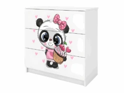 Commode Enfant PANDA - 3 Tiroirs 80 Cm X 80 Cm X 40 Cm - Blanc -Meubles Soldes Boutique commode 17565773
