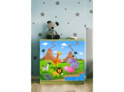 Commode Enfant SAFARI - 3 Tiroirs 80 Cm X 80 Cm X 40 Cm - Vert
