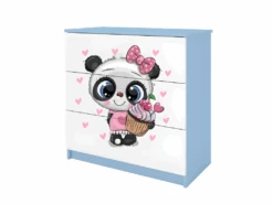 Commode Enfant PANDA - 3 Tiroirs 80 Cm X 80 Cm X 40 Cm - Bleu -Meubles Soldes Boutique commode 17566019