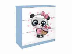 Commode Enfant PANDA - 3 Tiroirs 80 Cm X 80 Cm X 40 Cm - Bleu -Meubles Soldes Boutique commode 17566021