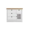 Commode 1 Porte 4 Tiroirs Bois/Blanc - BRANU -Meubles Soldes Boutique commode 17631095