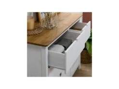 Commode 1 Porte 4 Tiroirs Bois/Blanc - BRANU -Meubles Soldes Boutique commode 17631099