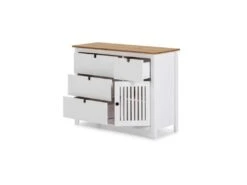 Commode 1 Porte 4 Tiroirs Bois/Blanc - BRANU -Meubles Soldes Boutique commode 17631101