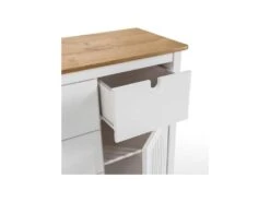 Commode 1 Porte 4 Tiroirs Bois/Blanc - BRANU -Meubles Soldes Boutique commode 17631103