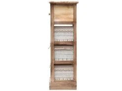 Table De Chevet 1 Tiroir 3 Paniers Bois Marron Clair 81x30x27 -Meubles Soldes Boutique commode 18428581