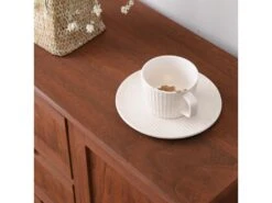 Armoire Meuble Rangement 4 Tiroirs 1 Porte Bois Marron 80x55x30 -Meubles Soldes Boutique commode 18431431