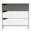 Commode Enfant 3 Tiroirs En Bois Blanc Et Gris - CO213 -Meubles Soldes Boutique commode 19508457