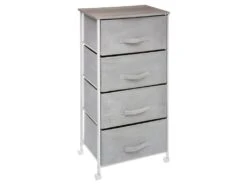 Chiffonnier 4 Tiroirs Avec Roulettes Gris Clair - Gris Clair