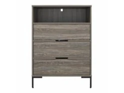 Commode En Panneaux De Particules Stratifiés Chêne Patiné -Meubles Soldes Boutique commode 21579593