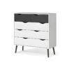 Napoli Commode Avec Tiroirs En Blanc Et Noir Mat. -Meubles Soldes Boutique commode 22088149