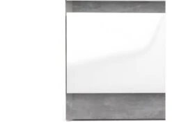 Nada Commode Haute Et étroite Avec 5 Tiroirs, Aspect Béton, Blanc Brillant. -Meubles Soldes Boutique commode 22088227