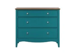 Lissabon Commode 2, 1 Tiroir Bleu,marron.