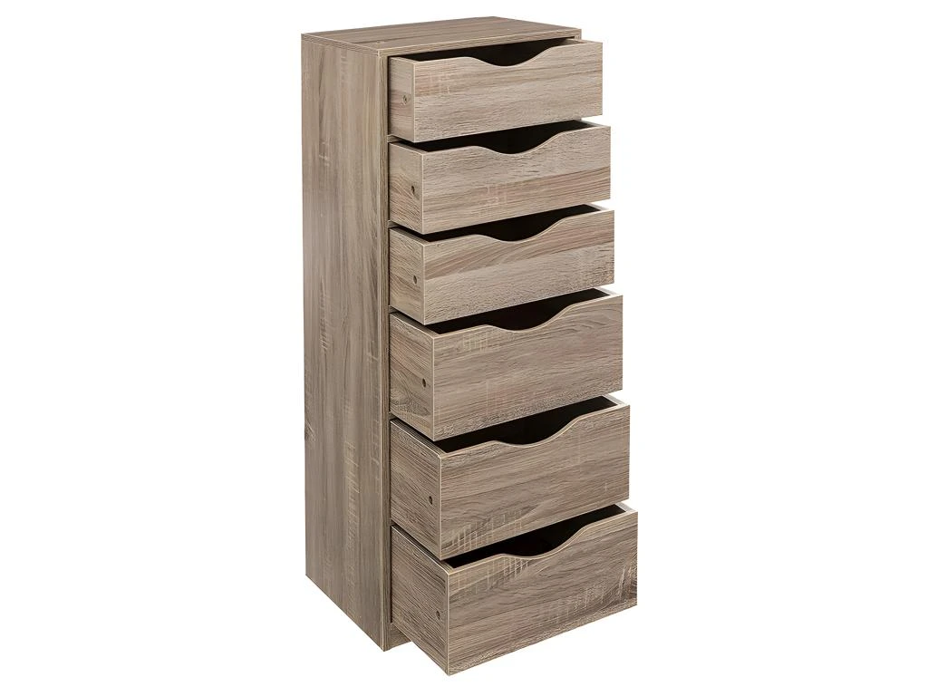 Chiffonnier De Bureau 6 Tiroirs 5five - Naturel 4 Chiffonnier De Bureau 6 Tiroirs 5five - Naturel – Image 2