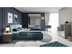 Commode 4 Tiroirs Corps Gris Et Façades Recouvertes De Miroirs Collection LUXOR. -Meubles Soldes Boutique commode 9560269