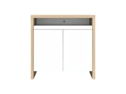 Bureau OLIVAL - Chêne Clair Et Blanc - TEMAHOME 9 Bureau OLIVAL - Chêne Clair Et Blanc - TEMAHOME -Meubles Soldes Boutique console 14479817