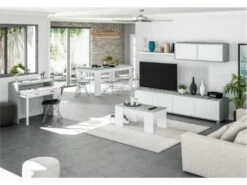 Bureau Console Extensible 2 Tiroirs L100 Cm -Meubles Soldes Boutique console 14655909