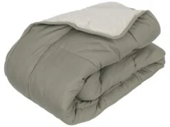 Couette Hiver 240x220 Cm COCOON BICOLORE Taupe/Lin Garnissage Fibre Polyester 400 G/m2