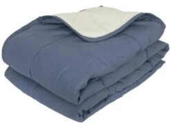 Couette été 140x200 Cm COCOON BICOLORE Petrole/Mastic Garnissage Fibre Polyester 200 G/m2