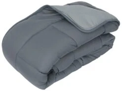 Couette Hiver 140x200 Cm COCOON BICOLORE Acier/Argent Garnissage Fibre Polyester 400 G/m2