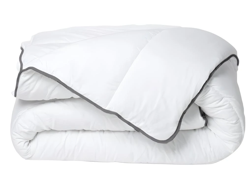 Couette Câline Toucher Soie 140 X 200 Cm - 250 G/m² - Blanc Biais Gris - BIESYA 4 Couette Câline Toucher Soie 140 X 200 Cm - 250 G/m² - Blanc Biais Gris - BIESYA – Image 2