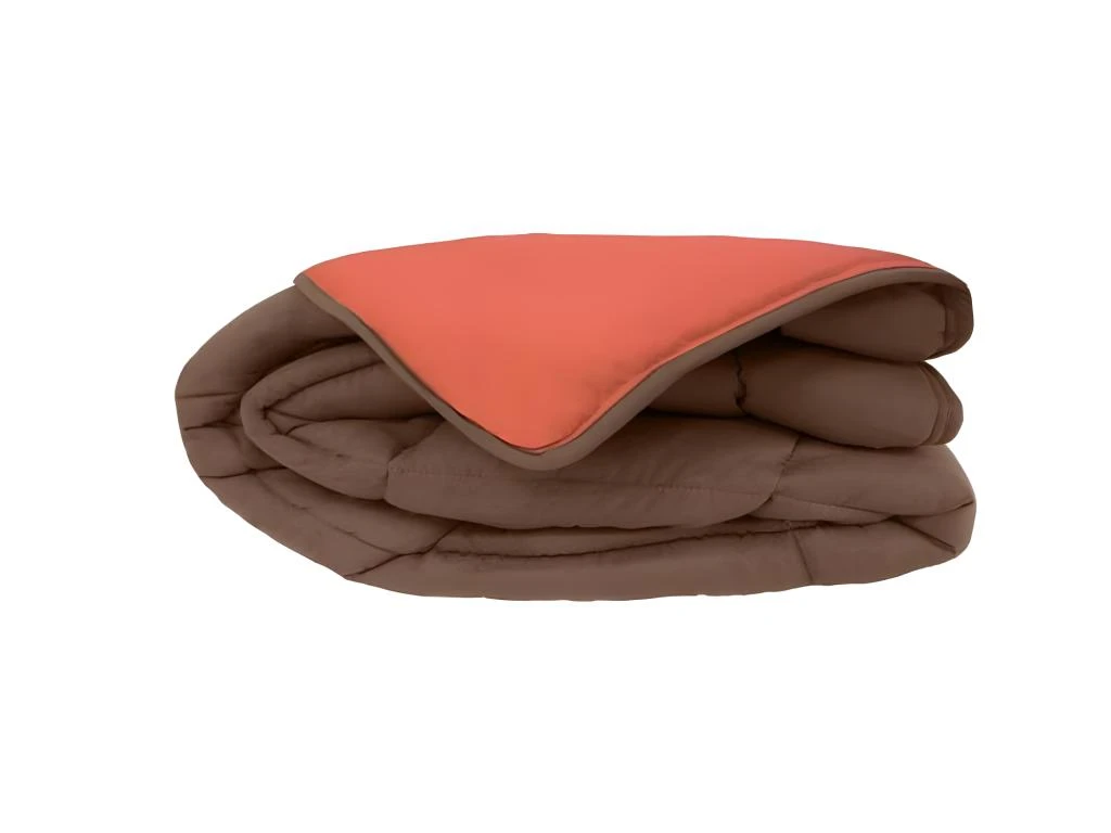 Couette Chaude Microfibre 400 Gr/m2 CALGARY Chocolat + Corail 140x200cm 7 Couette Chaude Microfibre 400 Gr/m2 CALGARY Chocolat + Corail 140x200cm â Image 5