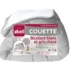 ABEIL Couette Temperee BICOLORE 240x260cm - Blanc + Gris Chine