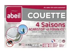 ABEIL Couette 4 Saisons ANTI-ACARIENS 240x260cm -Meubles Soldes Boutique couette 8898127